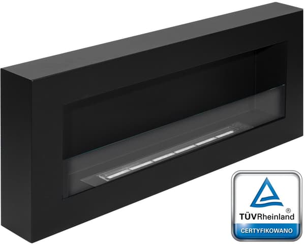 Riippuva etanoliliesi Bioliesi Riippuva Bioliesi Bioetanolipoltin BOX 90 cm x 40 cm x 12 cm Matta musta lasisella ekologisella liesi