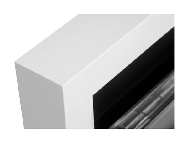 Hängande etanolspis Biokamin Hängande biokamin Bioetanolbrännare BOX 90 cm x 40 cm x 12 cm matt vitt med glas ekologisk spis