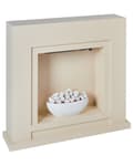 Pikkukuva 5 / 10: Sähkötakka beige MDF-levy 90 x 21 x 80 cm LED-liekkiefektillä termostaatilla koristekivillä moderni tyyli