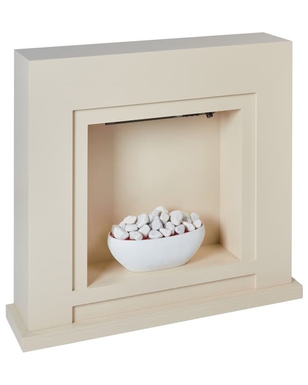 Sähkötakka beige MDF-levy 90 x 21 x 80 cm LED-liekkiefektillä termostaatilla koristekivillä moderni tyyli