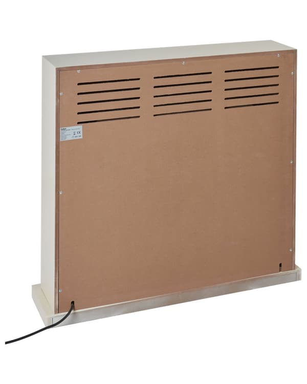 Sähkötakka beige MDF-levy 90 x 21 x 80 cm LED-liekkiefektillä termostaatilla koristekivillä moderni tyyli
