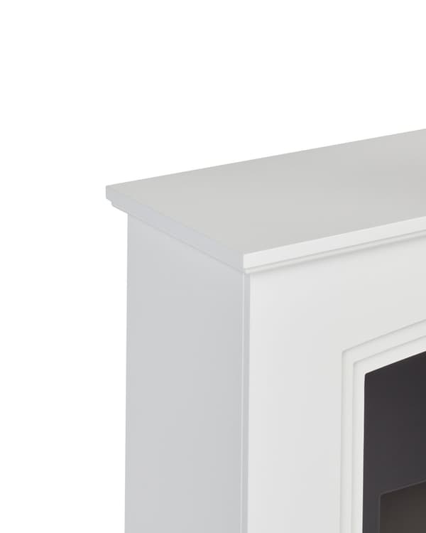 Sähkötakka valkoinen MDF-levy 82 x 25 x 84 cm LED-liekkiefektillä termostaatilla koristekivillä moderni tyyli