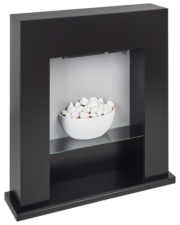 Sähkötakka valkoinen MDF-levy 86 x 21 x 90 cm LED-liekkiefektillä termostaatilla koristekivillä moderni tyyli