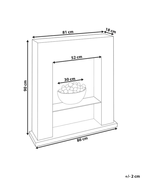 El Pejs Sort MDF 86 x 90 cm Fritstående Kamin med Varme Elektrisk Brændeovn LED