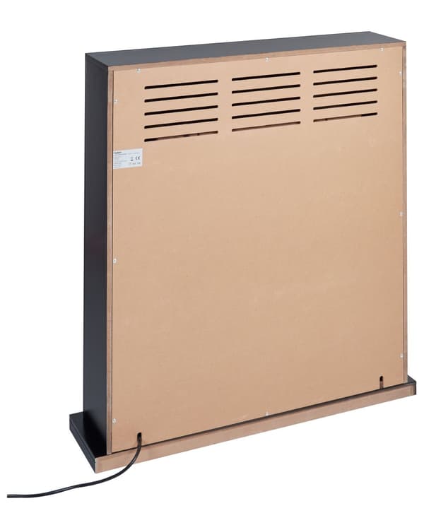 El Pejs Sort MDF 86 x 90 cm Fritstående Kamin med Varme Elektrisk Brændeovn LED