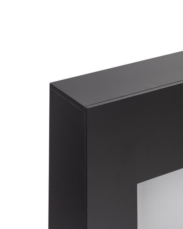 El Pejs Sort MDF 86 x 90 cm Fritstående Kamin med Varme Elektrisk Brændeovn LED