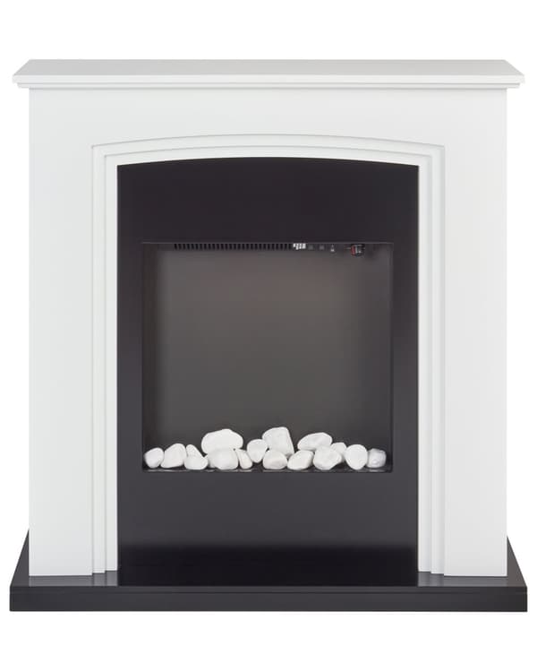El Pejs Hvid MDF 82 x 84 cm Fritstående Kamin med Varme Elektrisk Brændeovn LED