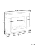 Miniatyrbilde 3 av 11: Elektrisk peis Hvit MDF LED-flammeeffekt Termostat Vifte Fjernkontroll Klassisk stil