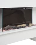 Miniatyrbilde 9 av 11: Elektrisk Peisvarmer Hvit MDF LED-flammer med Termostat Fjernkontroll Moderne