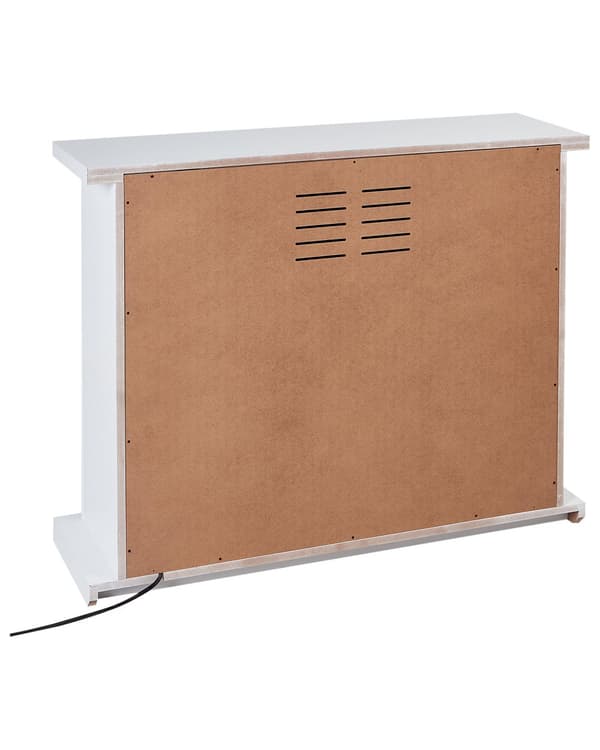 Elektrisk Peisvarmer Hvit Mantel MDF LED-flammer med Termostat Moderne