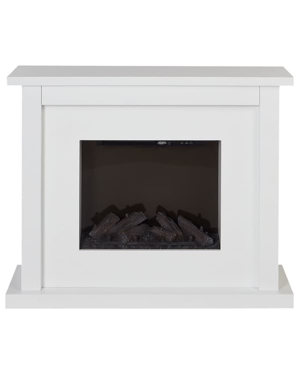 Elektrisk Peisvarmer Hvit Mantel MDF LED-flammer med Termostat Moderne