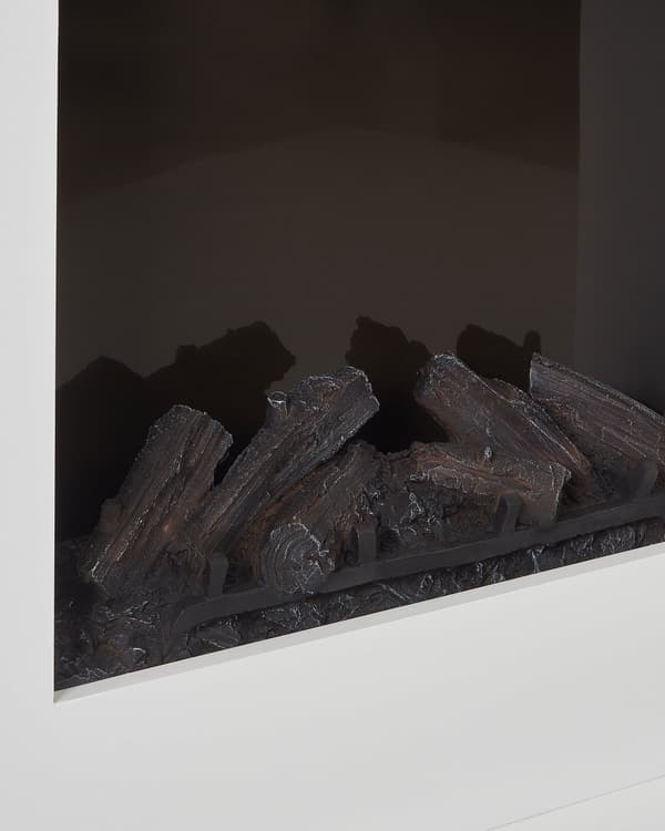 El Pejs Hvid MDF 73 x 100 cm med Fjernbetjening Fritstående Kamin med Varme Elektrisk Brændeovn LED