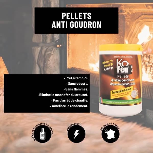 Antitjärspellets - KO FEU - Kofeu pellets 100% 800g - Specialpelletskamin - Miljövänlig