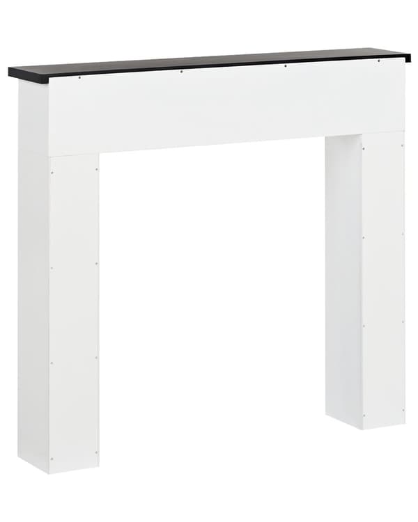 Peishylle Hvit MDF 110 x 22 x 100 cm Svart topp Klassisk stil Peis Stue Interiør