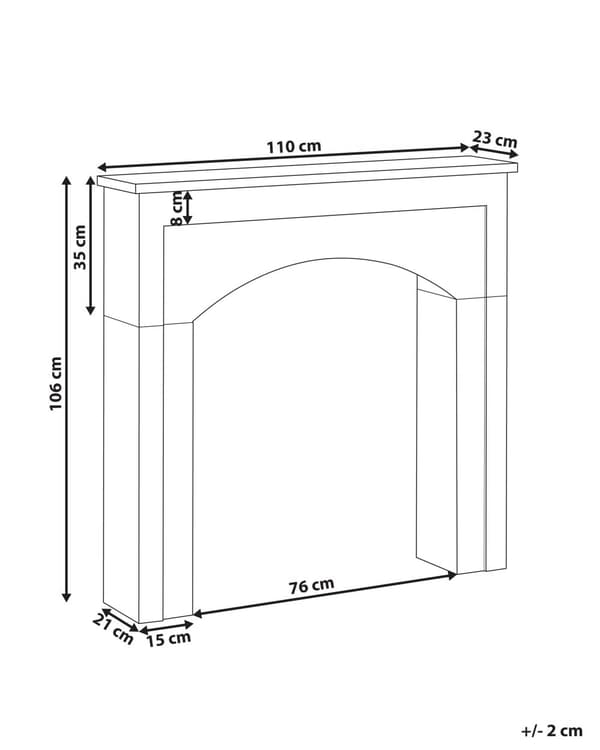 Peishylle Hvit MDF 110 x 23 x 106 cm Tradisjonell og landlig stil Peis Stue Interiør