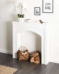 Miniatyrbilde 5 av 9: Peishylle Hvit MDF 110 x 23 x 106 cm Tradisjonell og landlig stil Peis Stue Interiør