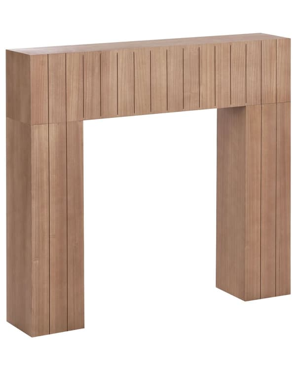 Peishylle Lyst tre MDF 110 x 23 x 100 cm Vertikal utsmykking Minimalistisk og moderne stil Peis Stue Interiør