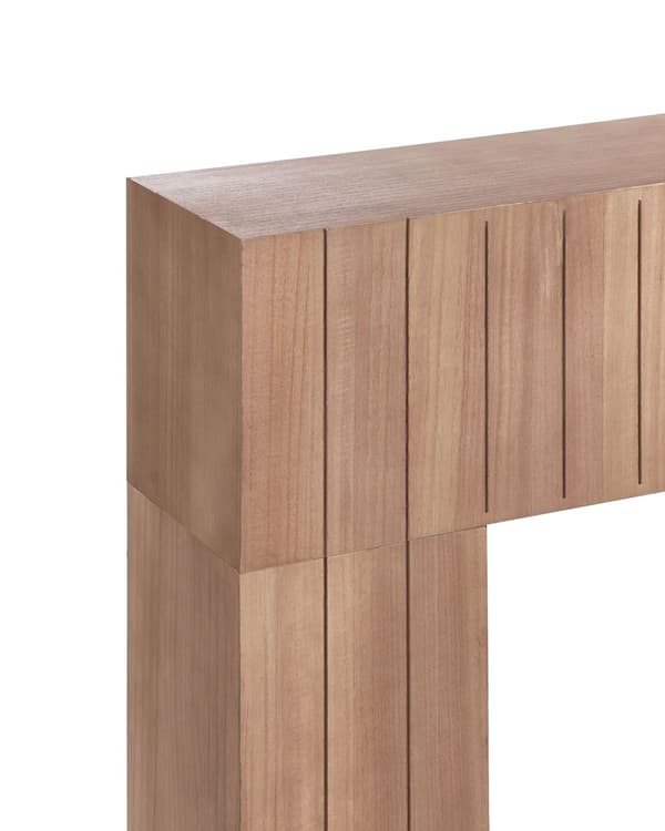 Peishylle Lyst tre MDF 110 x 23 x 100 cm Vertikal utsmykking Minimalistisk og moderne stil Peis Stue Interiør
