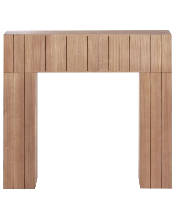 Peishylle Lyst tre MDF 110 x 23 x 100 cm Vertikal utsmykking Minimalistisk og moderne stil Peis Stue Interiør