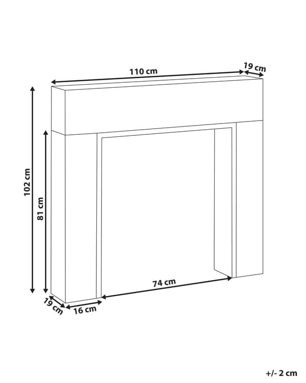 Spiselkrans Vit Öppen Spis Spismantel MDF 110 x 19 x 102 cm Kamin Utsmyckad Klassisk Modern Stil Vardagsrum