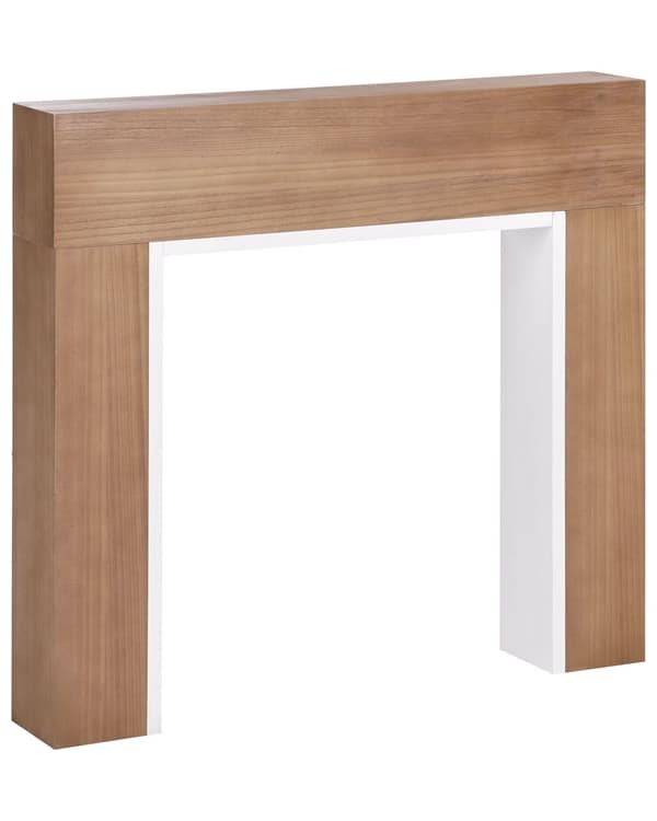 Spiselkrans Vit Öppen Spis Spismantel MDF 110 x 19 x 102 cm Kamin Utsmyckad Klassisk Modern Stil Vardagsrum