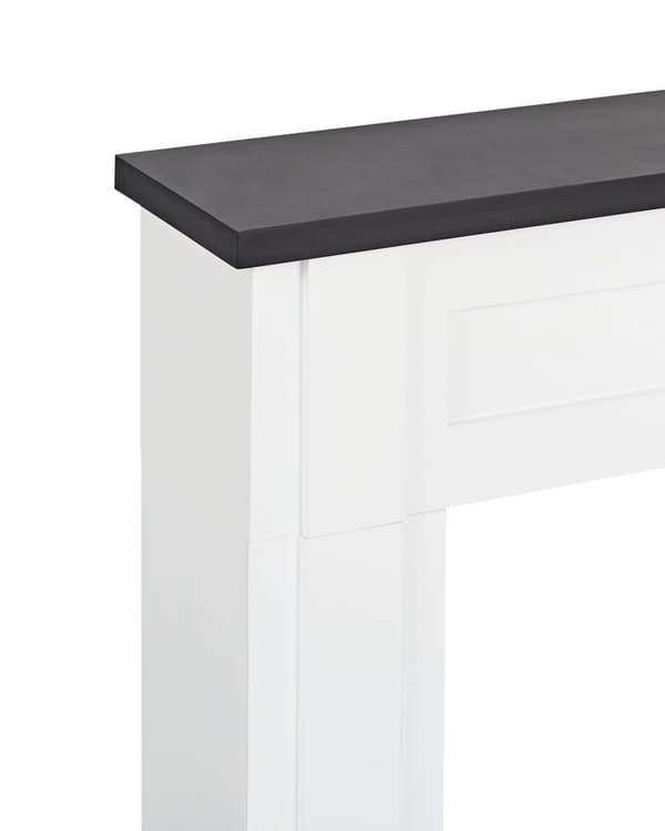 Spiselkrans Vit Öppen Spis Spismantel MDF 110 x 22 x 100 cm Kamin Utsmyckad Klassisk Stil Traditionell Vardagsrum