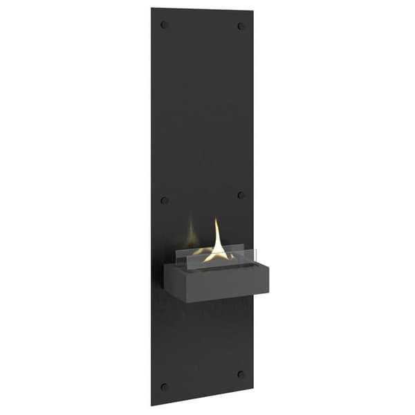Stor väggmonterad svart Tenderflame kamin