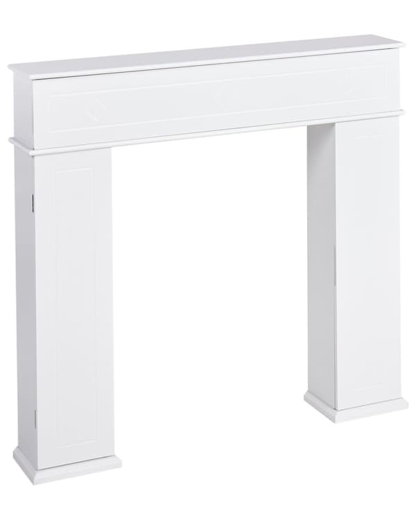 Peismantel Hvit MDF 107 x 18 x 100 cm Peisramme med Oppbevaring Tradisjonell Retro Stue