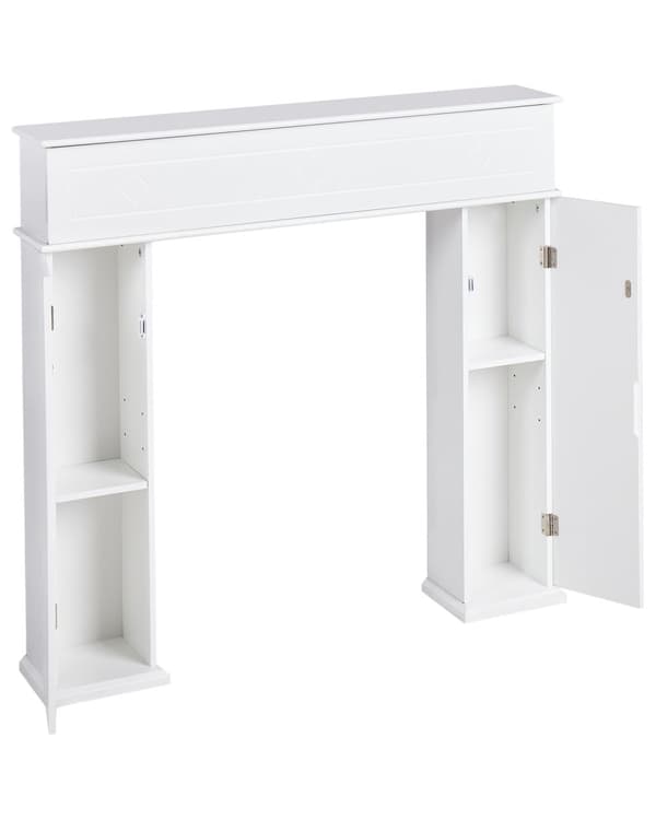 Peismantel Hvit MDF 107 x 18 x 100 cm Peisramme med Oppbevaring Tradisjonell Retro Stue
