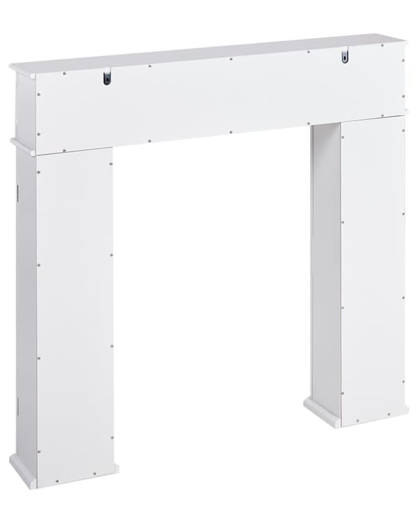 Peismantel Hvit MDF 107 x 18 x 100 cm Peisramme med Oppbevaring Tradisjonell Retro Stue