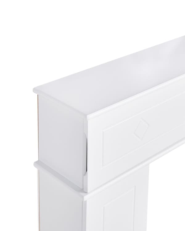 Peismantel Hvit MDF 107 x 18 x 100 cm Peisramme med Oppbevaring Tradisjonell Retro Stue