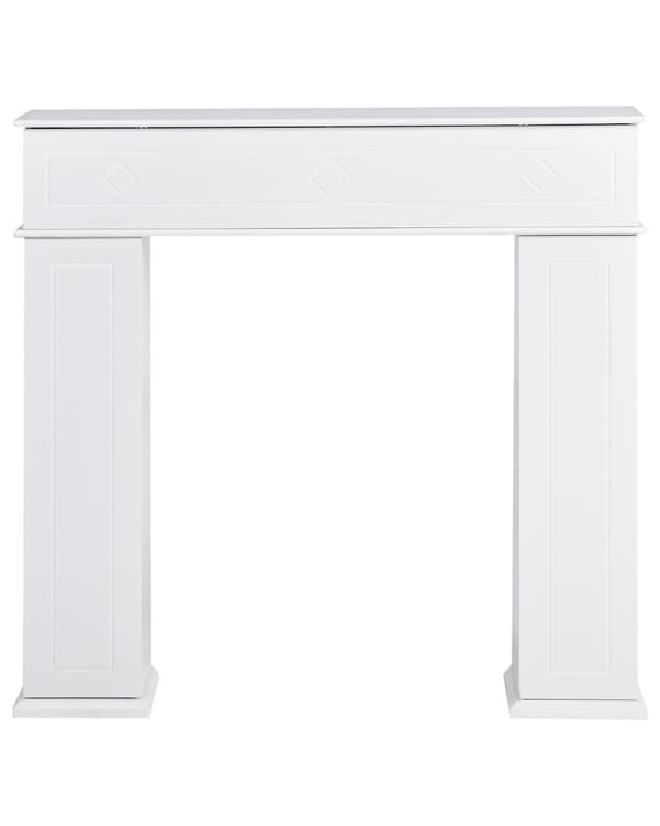 Peismantel Hvit MDF 107 x 18 x 100 cm Peisramme med Oppbevaring Tradisjonell Retro Stue