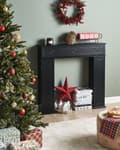 Miniatyrbilde 4 av 11: Peismantel Svart MDF 107 x 18 x 100 cm Peisramme med Oppbevaring Tradisjonell Retro Stue