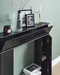 Miniatyrbilde 5 av 11: Peismantel Svart MDF 107 x 18 x 100 cm Peisramme med Oppbevaring Tradisjonell Retro Stue
