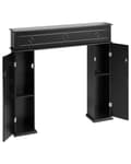 Miniatyrbilde 7 av 11: Peismantel Svart MDF 107 x 18 x 100 cm Peisramme med Oppbevaring Tradisjonell Retro Stue