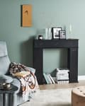 Miniatyrbilde 2 av 11: Peismantel Svart MDF 107 x 18 x 100 cm Peisramme med Oppbevaring Tradisjonell Retro Stue