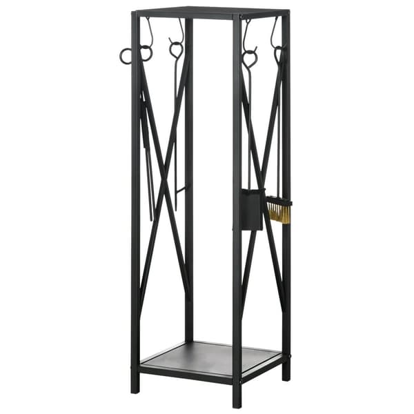 Rootz Metal Firewood Holder - Log Rack - Wood Storage - håller träkort - 34x34x111cm - svart