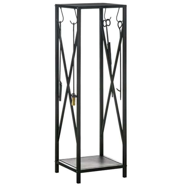 Rootz Metal Firewood Holder - Log Rack - Wood Storage - håller träkort - 34x34x111cm - svart