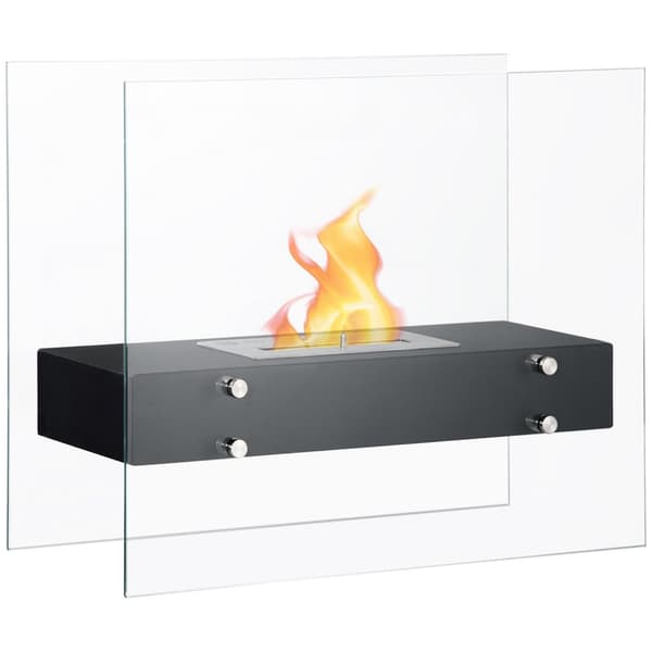 Rootz Standing Bioethanol pejs - Moderne pejs - miljøvenlig varmelegeme - 1,5L tank, 3 timer Burn - 60L x 26W x 50H cm