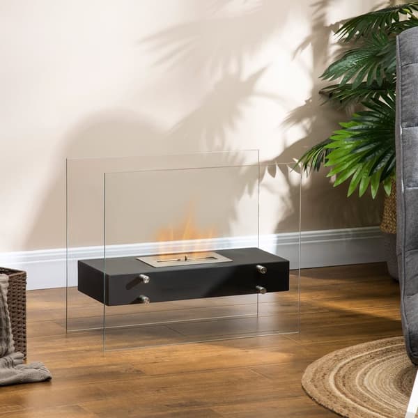 Rootz Standing Bioethanol pejs - Moderne pejs - miljøvenlig varmelegeme - 1,5L tank, 3 timer Burn - 60L x 26W x 50H cm
