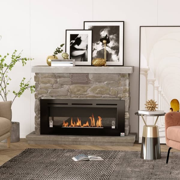 Rootz Wall Bioethanol Pejs - Burner - Miljøvenlig pejs - 3,5 timer Burn - 102L x 16W x 43H cm