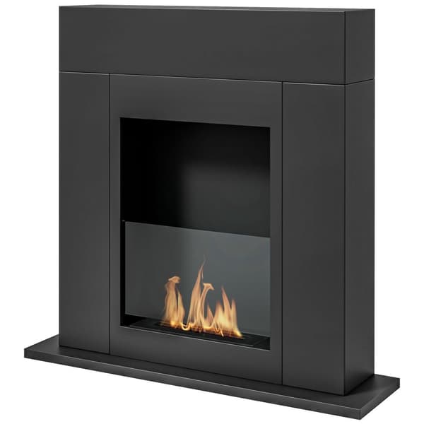 Rootz Bioethanol pejs - Ethanolovn - Røgfri varmer - 3 timers forbrændingstid - 73x20x75 cm - dækker 20-25m² - sort