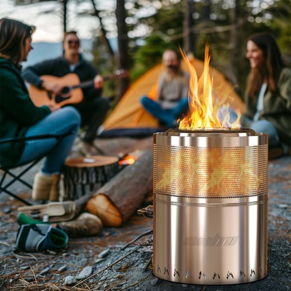 Bärbar vedeldad eldstad, lättviktsdesign, effektiv kolanvändning,Silver