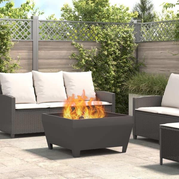 vidaXL Fyrgrill Firkantet Svart 80x80x43 cm Stål