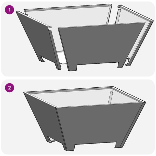 vidaXL Sort Koldvalset stål 60 x 60 x 30 cm Holdbar Ildsted