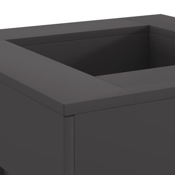 vidaXL Svart Kallvalsat Stål 60 x 60 x 30 cm Hållbar Eldstad