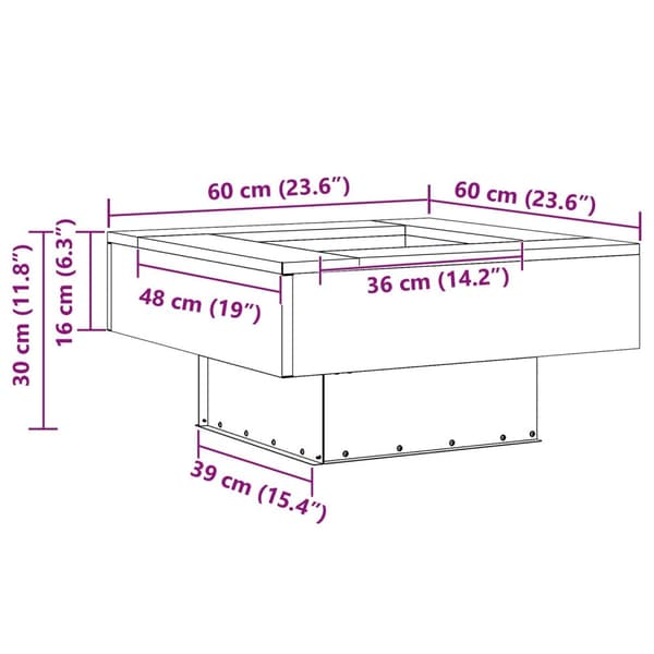 vidaXL Svart Kallvalsat Stål 60 x 60 x 30 cm Hållbar Eldstad