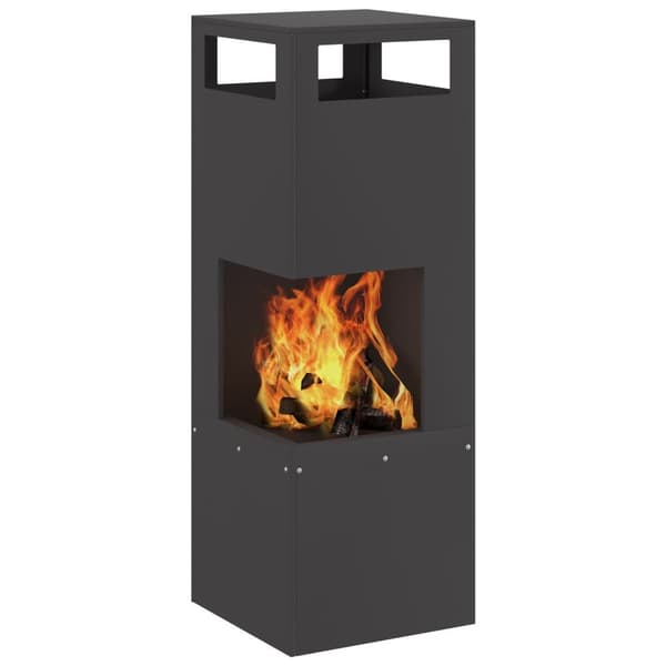 vidaXL Sort Koldvalset stål 35 x 35 x 100 cm Holdbar Chimenea ildsted