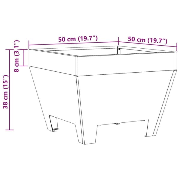 vidaXL Tulipesä Neliö Musta 50x50x30 cm Teräksestä