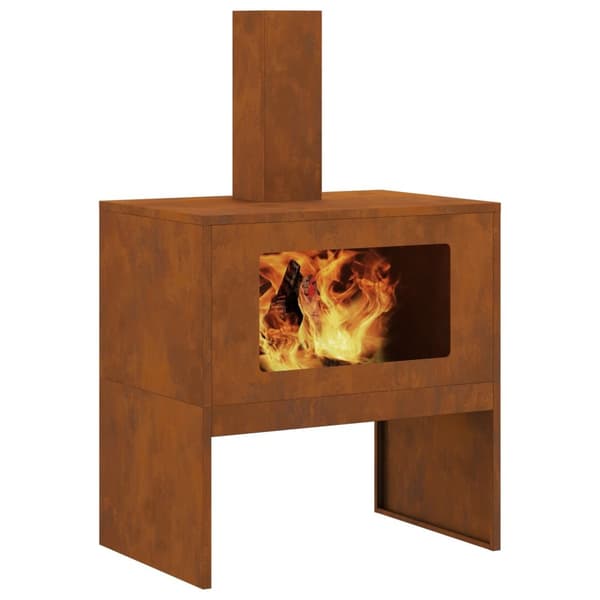 vidaXL Forvitret stål/Brun Corten stål 60 x 40 x 96 cm Ildsted